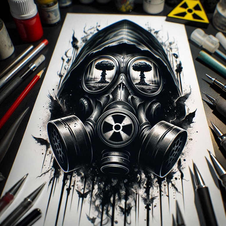 masks tattoo design ideas Surrealism esoteric dramatic strength and power