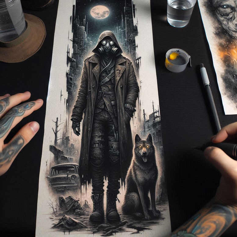 masks tattoo design ideas Surrealism phantom shadows symbolic meaning for upper back