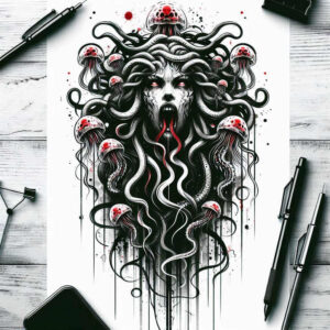 mythical-creature-tattoo-for-men-neotraditional-classic-motifs-for-wrist-side – tattoo design ideas free ai generated – Gallery: medusa-inkby-ai