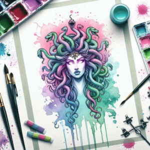 medusa-design – tattoo design ideas free ai generated – frightening – for-lower-leg – Gallery: medusa-inkby-ai