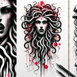 mythological-woman-realism-depth-illusion-for-ankle – tattoo design ideas free ai generated – Gallery: medusa-inkby-ai