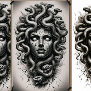 medusa-myth-tattoo – tattoo design ideas free ai generated – faded-memory – for-lower-arm – Gallery: medusa-inkby-ai