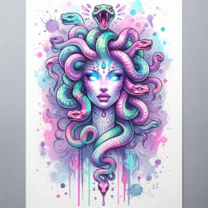 medusa tattoo design ideas Realism natural contours fierce expression for side