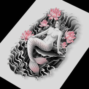 mermaids tattoo design ideas Realism natural contours mystical embodying courage