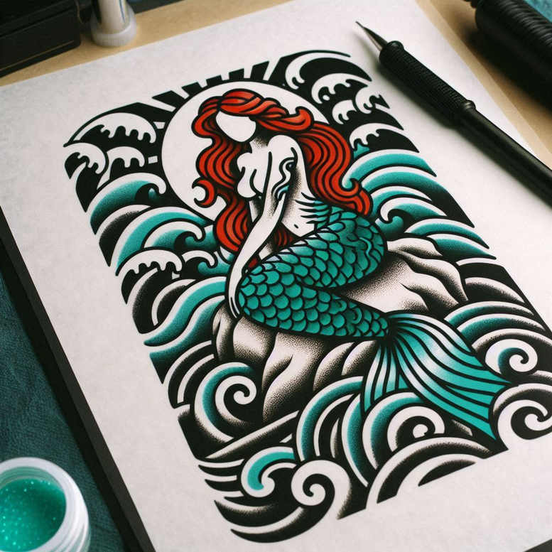 mermaids tattoo design ideas macro ocean for behind ear