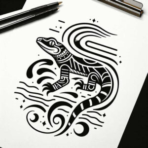 basic – tattoo design ideas free ai generated – wavy-lines – for-side-torso – Gallery: minimalistic-inkby-ai
