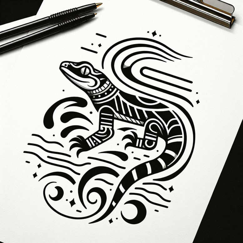 basic – tattoo design ideas free ai generated – wavy-lines – for-side-torso – Gallery: minimalistic-inkby-ai