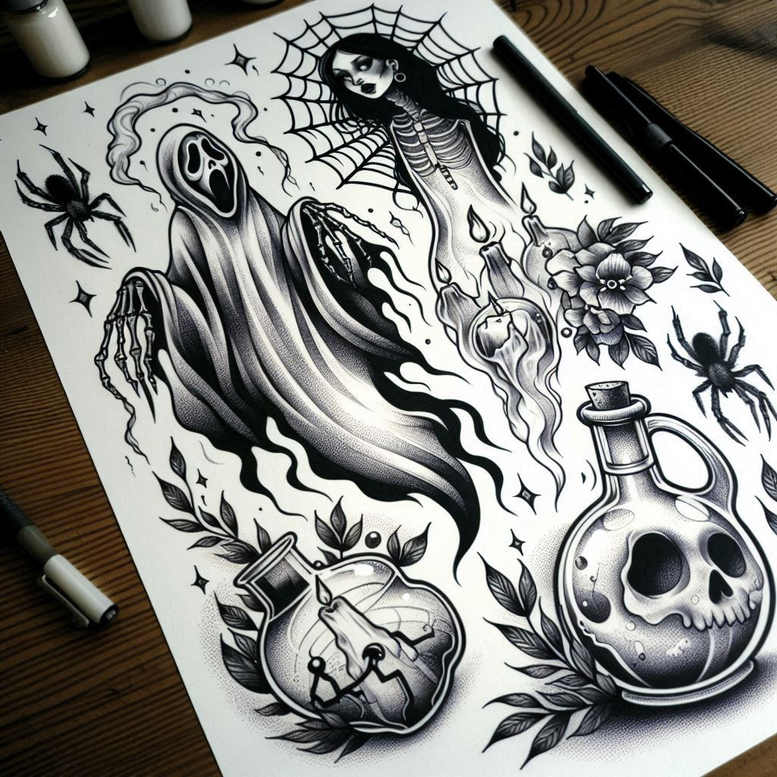 diminutive – tattoo design ideas free ai generated – harmony-lines – for-ankle – Gallery: minimalistic-inkby-ai