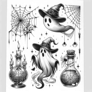 pure-outline – tattoo design ideas free ai generated – circle-segments – for-back – Gallery: minimalistic-inkby-ai