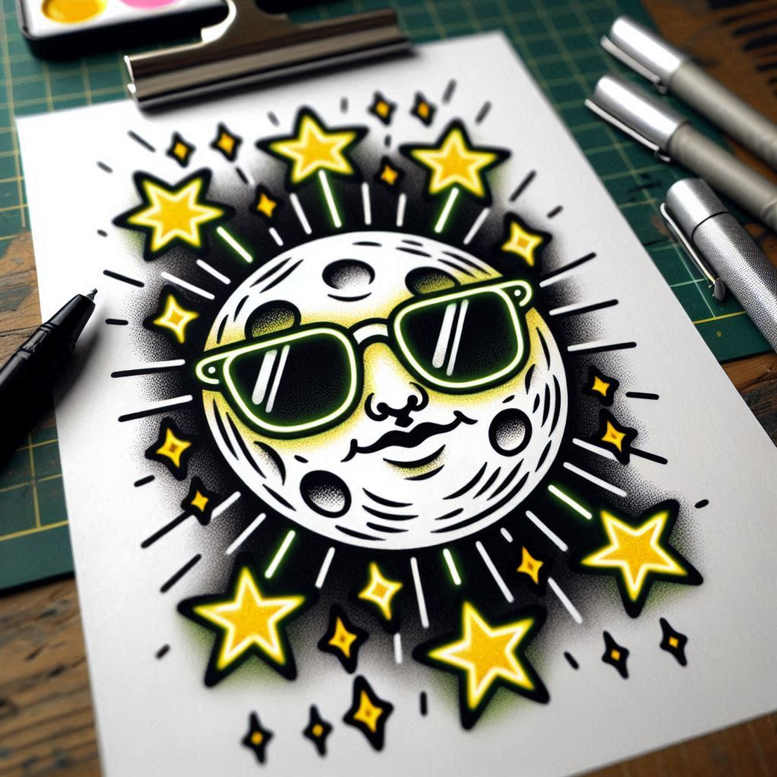 quiet-art – tattoo design ideas free ai generated – cosmic – for-foot – Gallery: minimalistic-inkby-ai