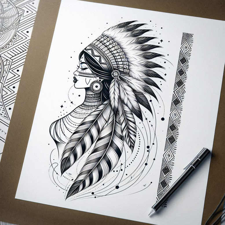 sparse – tattoo design ideas free ai generated – ornamental-swirl – for-back-of-neck – Gallery: minimalistic-inkby-ai