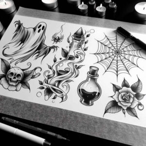 symbol-mark – tattoo design ideas free ai generated – intricate-web – for-heel – Gallery: minimalistic-inkby-ai
