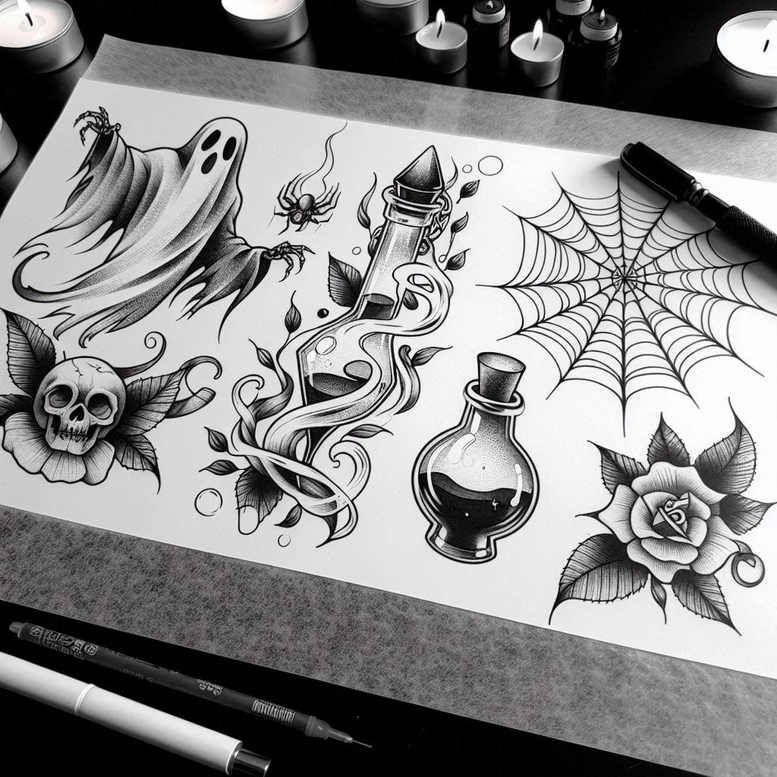 symbol-mark – tattoo design ideas free ai generated – intricate-web – for-heel – Gallery: minimalistic-inkby-ai