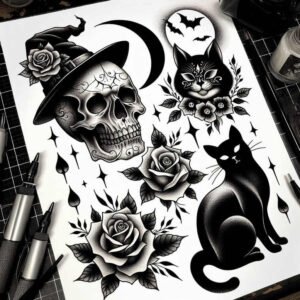 symbol-mark – tattoo design ideas free ai generated – spokes – for-side – Gallery: minimalistic-inkby-ai