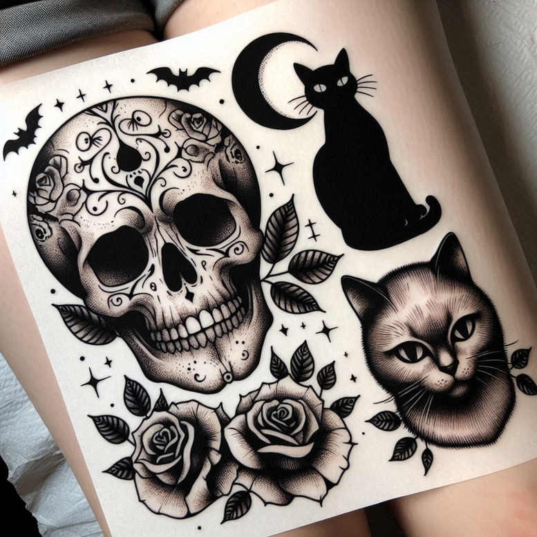 uncluttered – tattoo design ideas free ai generated – fine-line – for-upper-arm – Gallery: minimalistic-inkby-ai