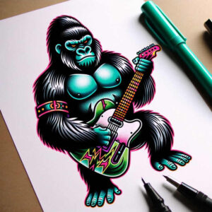 monkey-detailed-tattoo-neotraditional-clean-fill-for-hand – tattoo design ideas free ai generated – Gallery: monkeys-inkby-ai