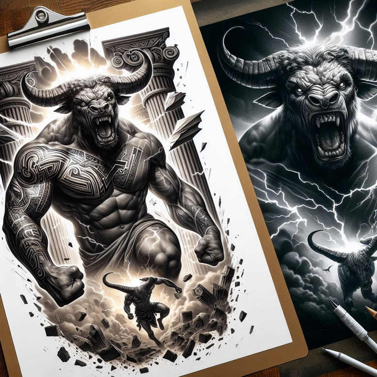horror-monster – tattoo design ideas free ai generated – spooky – for-full-back – Gallery: monsters-greece-inkby-ai