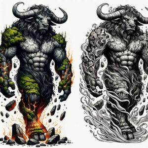 monster-with-claws – tattoo design ideas free ai generated – wraith – for-temple – Gallery: monsters-greece-inkby-ai