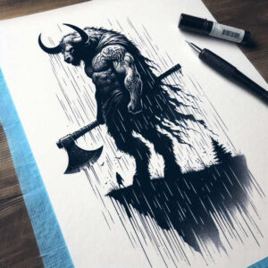 monster-with-tail – tattoo design ideas free ai generated – despair – for-ribs – Gallery: monsters-greece-inkby-ai