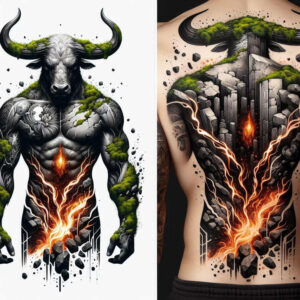 mystical-monster – tattoo design ideas free ai generated – shadowy – for-knee – Gallery: monsters-greece-inkby-ai