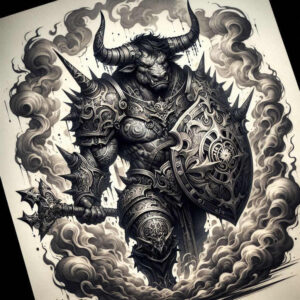 monsters-greece tattoo design ideas fisheye abyss for calf
