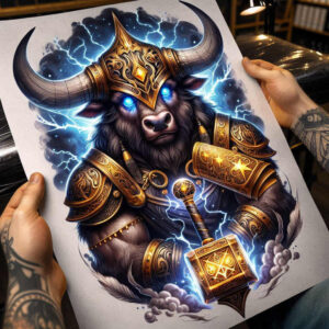 monsters-greece tattoo design ideas layered fill bloodcurdling symbol of perseverance