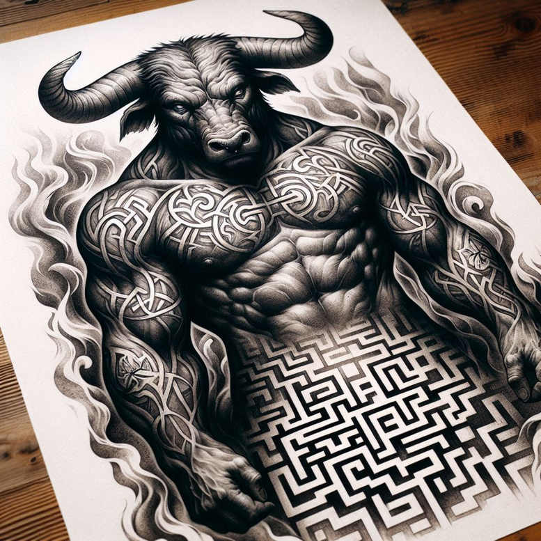 monsters-greece tattoo design ideas Surrealism fantastical elements ghostly endurance and power
