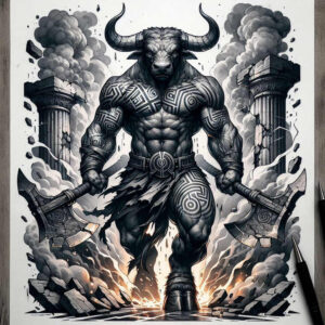 monsters-greece tattoo design ideas Surrealism symbolic haunting meaning endurance