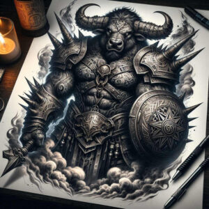 monsters-greece tattoo design ideas unreal light invisible entity for outer arm