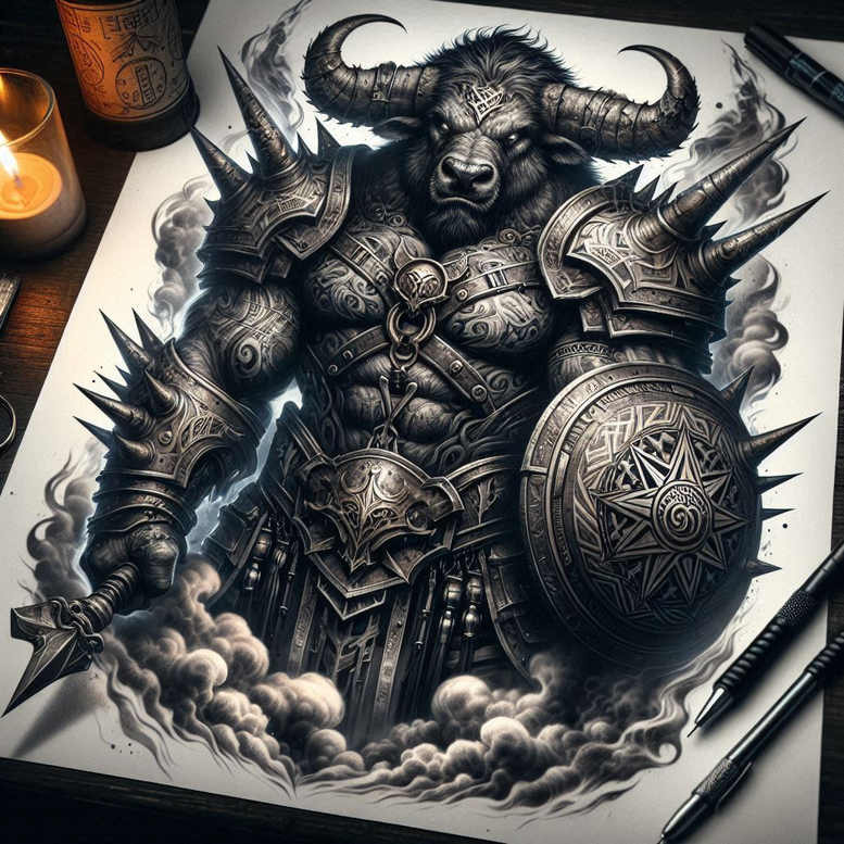 monsters-greece tattoo design ideas unreal light invisible entity for outer arm
