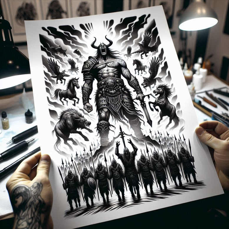 monsters-greece tattoo design ideas decorative elements murky represents endurance