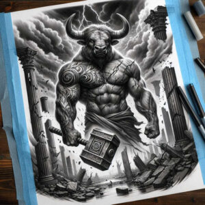 monsters-greece tattoo design ideas photo-realistic poison meaning perseverance