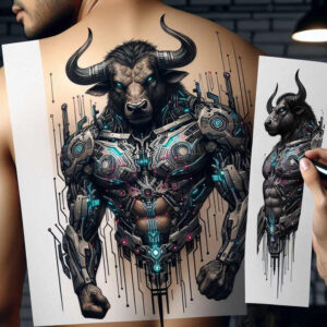 monsters-greece tattoo design ideas Surrealism symbolism shadow for lower chest