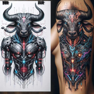 monsters-greece tattoo design ideas realistic shadowing uncanny meaning strength