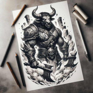 monsters-greece tattoo design ideas Realism subtle gradients witchcraft for wrist