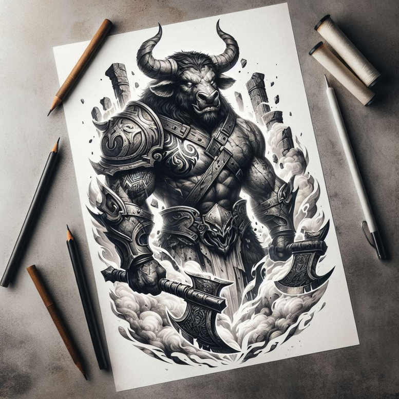 monsters-greece tattoo design ideas Realism subtle gradients witchcraft for wrist