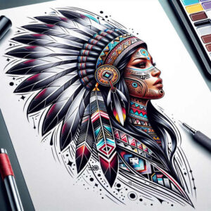 native-earth-symbol-tattoo-realism-natural-contrast-for-calf – tattoo design ideas free ai generated – Gallery: native-american-women-inkby-ai