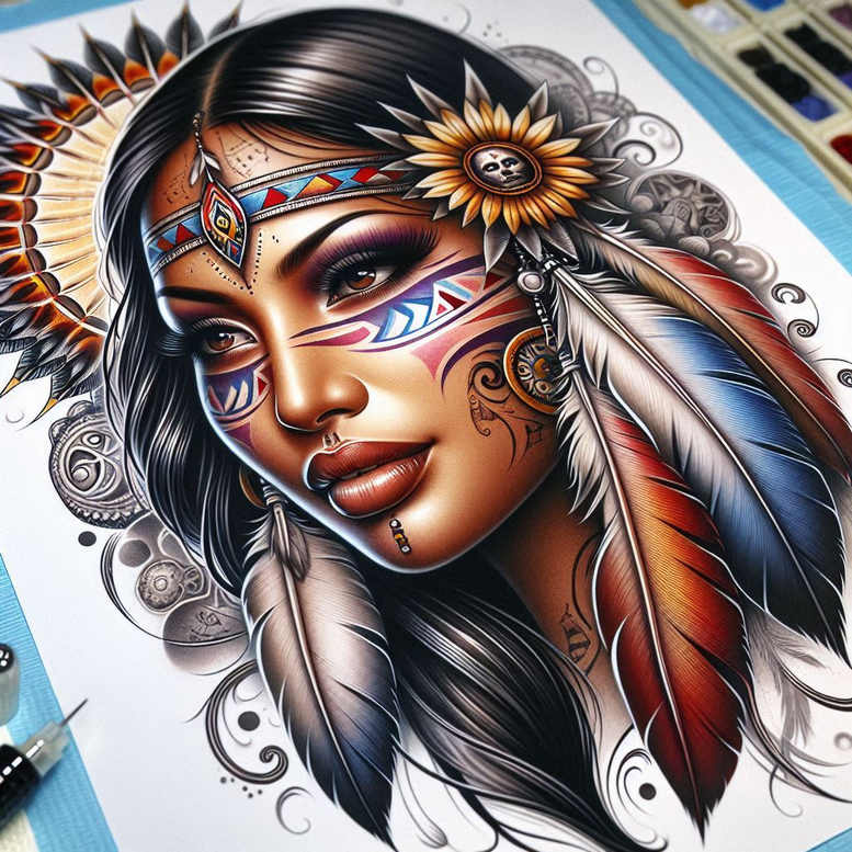 native-wave-tattoo-neotraditional-modern-classic-for-scapula – tattoo design ideas free ai generated – Gallery: native-american-women-inkby-ai