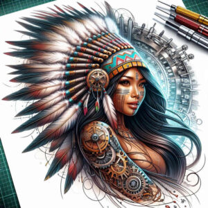 native-life-symbol-tattoo-neotraditional-bright-color-for-inner-arm – tattoo design ideas free ai generated – Gallery: native-american-women-inkby-ai