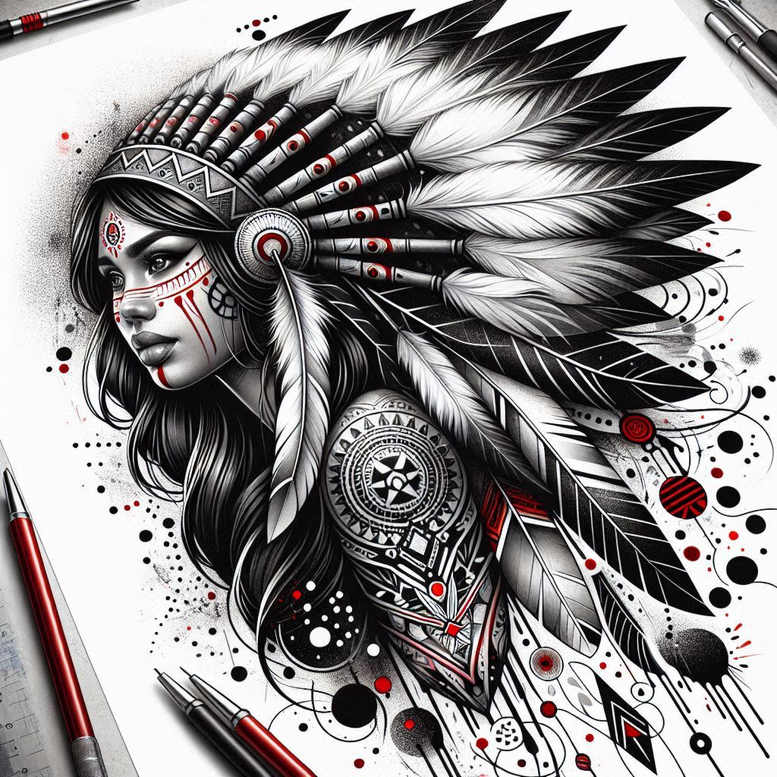 native-peace-symbol-tattoo-realism-realistic-perspective-for-collarbone – tattoo design ideas free ai generated – Gallery: native-american-women-inkby-ai