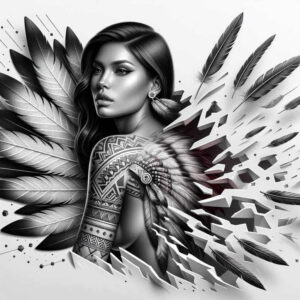 native-earth-symbol-tattoo-realism-portrait-realism-for-lower-leg – tattoo design ideas free ai generated – Gallery: native-american-women-inkby-ai