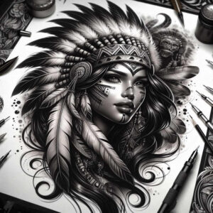 native-symbolic-tattoo-surrealism-surreal-lighting-for-wrist – tattoo design ideas free ai generated – Gallery: native-american-women-inkby-ai