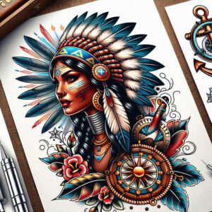 native-tribe-tattoo-neotraditional-enhanced-shading-for-shoulder – tattoo design ideas free ai generated – Gallery: native-american-women-inkby-ai