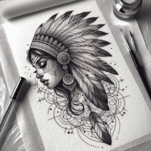 native-spiritual-culture-tattoo-realism-dimensional-ink-for-chest – tattoo design ideas free ai generated – Gallery: native-american-women-inkby-ai