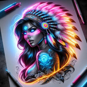 native-cultural-tattoo-realism-light-reflections-for-shoulder-blade – tattoo design ideas free ai generated – Gallery: native-american-women-inkby-ai