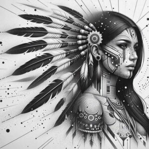 native-american-women tattoo design ideas crisp ancestral courage and power