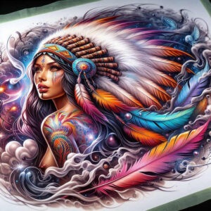 native-american-women tattoo design ideas Realism depth realism detailed meaning courage