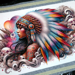 native-american-women tattoo design ideas layered shading spiritual strength for ribs