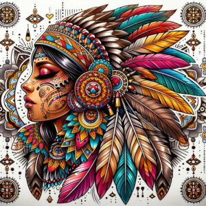 native-american-women tattoo design ideas Realism optical depth strong symbol of resilience