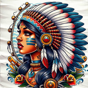native-american-women tattoo design ideas Realism anatomical accuracy traditional symbolising perseverance